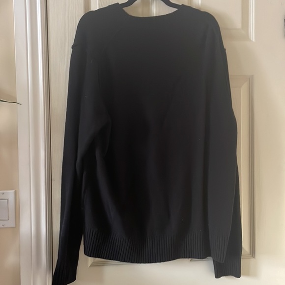 New with flaw mens basic v insert sweater lambs wool black - Picture 5 of 8